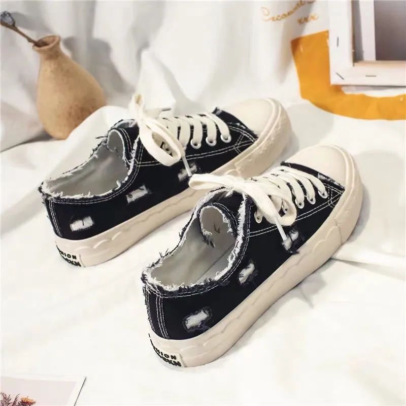 New Arrival Avocado Green Canvas Women Low-top Vulcanized Flat Student Shoes