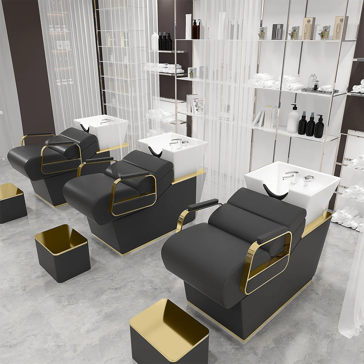 new product sprinkler beauty salon hair salon  sit half recline Thai flush shampoo Shampoo chair punch bed Bowl washbasin