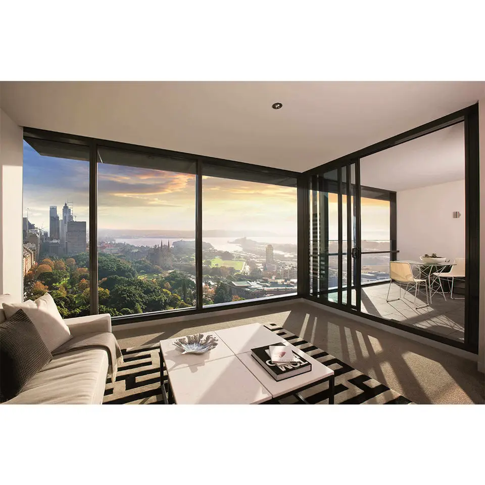 Luxury designer aluminum scrap balcony frame open and close for bathroom aluminium profile corner joint