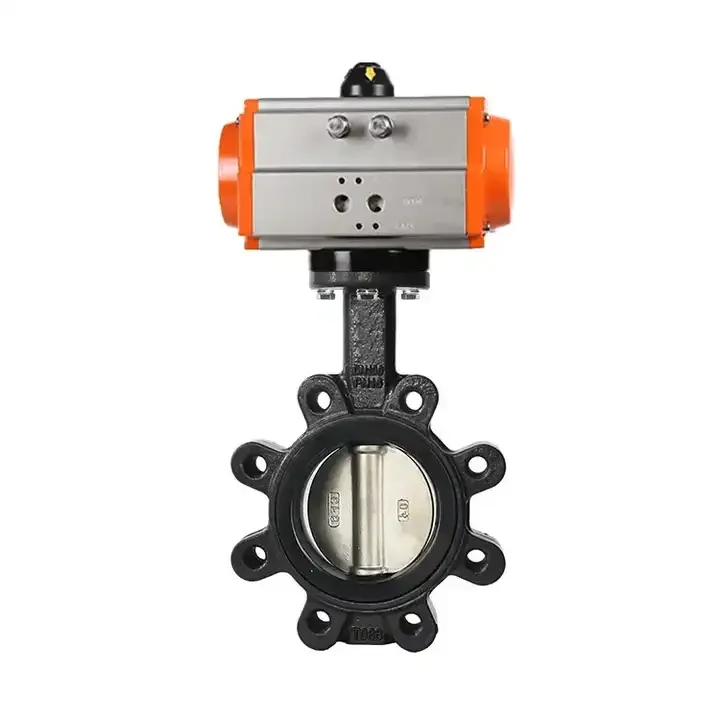 4 inch Cast Iron Air Control Lug Butterfly Valve Water SS Disc Pneumatic Control Butterfly Valve