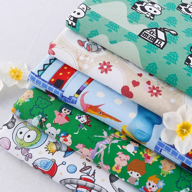 
New Customized Digital Printed Bamboo Fabric Hot Selling 95%Bamboo 5%Spandex Knit Jersey Fabric For Garment Wholesale 