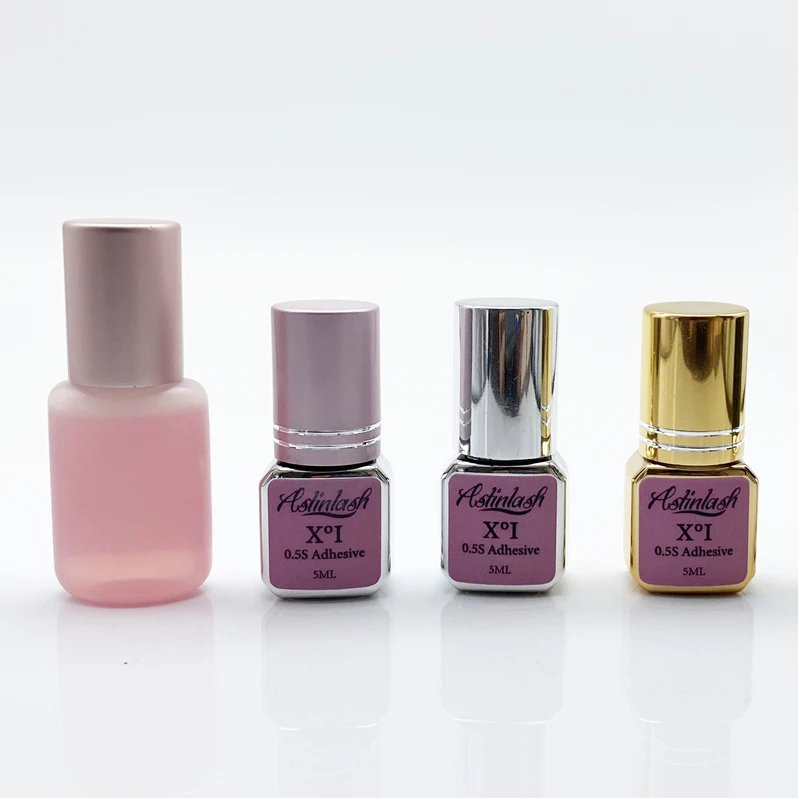 2022 New Professional Latex Free and Hypoallergenic Lash Glue Pink Color Lash Glue for Individual Lash with Pink bottles