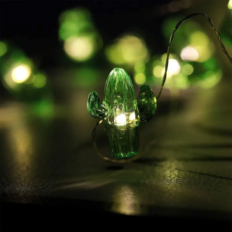 3M 20 LED Tropical Cactus Decorative String Lights USB with Remote Control Indoor Decoration Wall