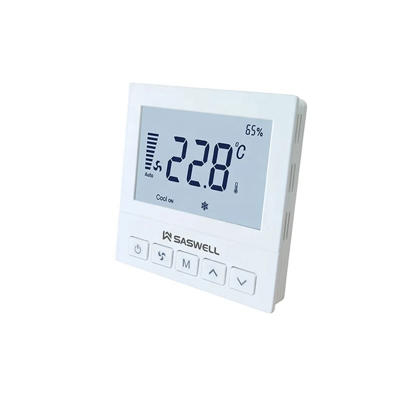 SASWELL Fan coil with modbus AC 2 pipe thermostat with humidity