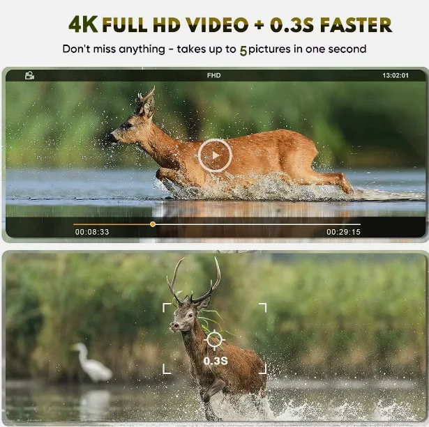 Newly 4K video Integrated solar power supply 8MP CMOS wifi APP control outdoor wildlife wifi trail night vision camera for hunt