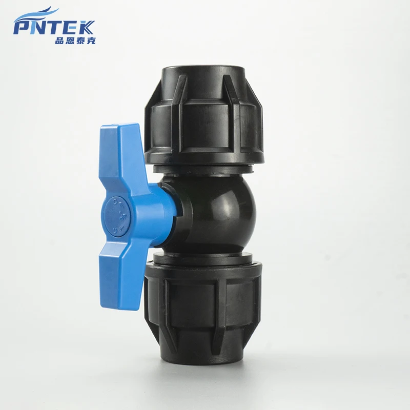 PNETK PN16 Double Union PP компрессионный шаровой клапан и фитинги для орошения аквакультуры