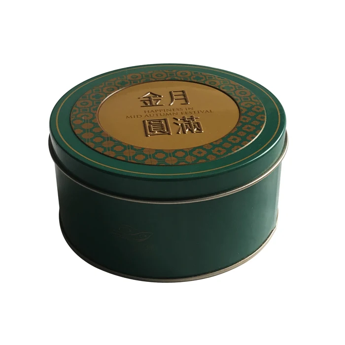 Перерабатываемый металлический жестяной контейнер, круглая жестяная коробка для упаковки чая, конфет, печенья для рекламы