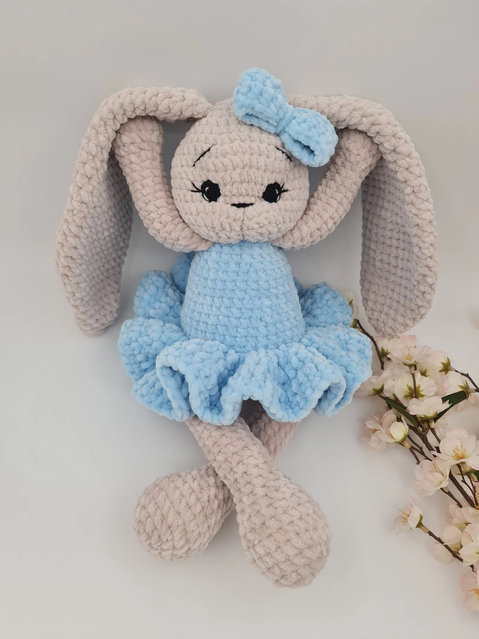 100% Handmade Crochet Animal Toys Amigurumi Bunny Rabbit Wholesale Handmade Bunny Plush Toys  Cute Baby Comfort Doll Rabbit