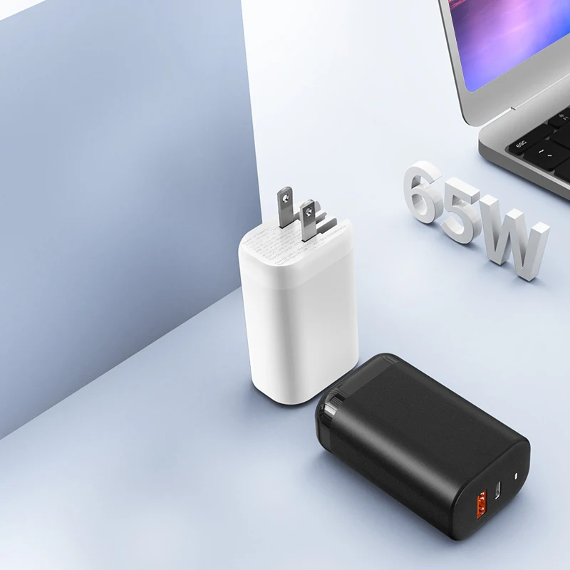 C3C USB PD 3.0 Type C Foldable Power Supply Adapter 3 Ports Fast Wall Charger Fast Charging 65W GaN Charger