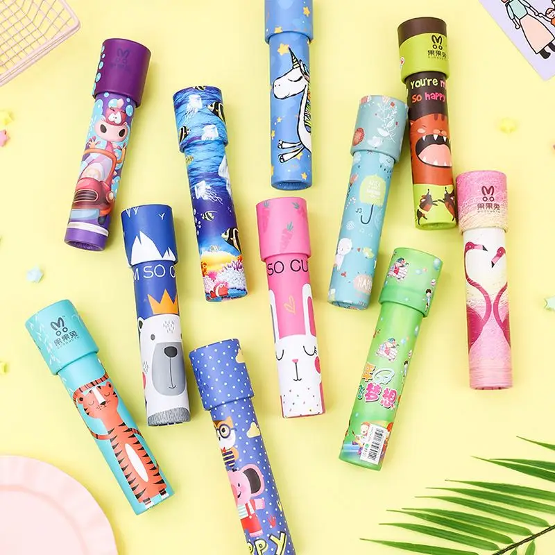 HT Children Magical Toy Bee Eye Multi-prism Effect Mini Wooden Kaleidoscope