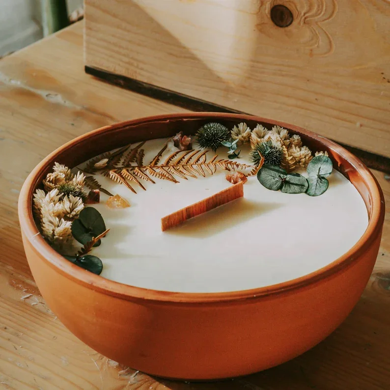 Handmade Huge Luxury Rose Petals Scented Candle Natural Protection Candle Flower Scented Candle for Massage