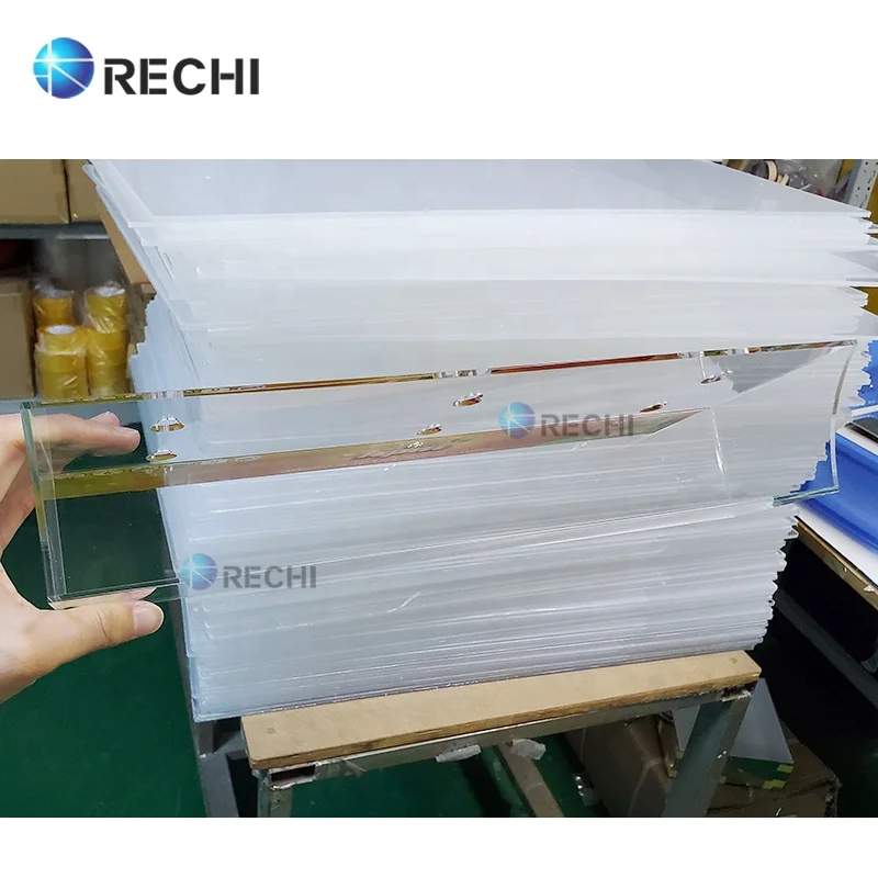 RECHI Acrylic Beverage Bottle Refrigerator Drink Storage Box Container Holder Box With Suction Cup For Cooler Energy Drink Rack