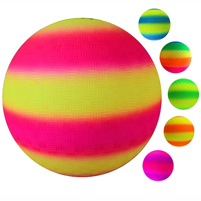 5 inch Inflatable Rainbow Playground Ball for Kids