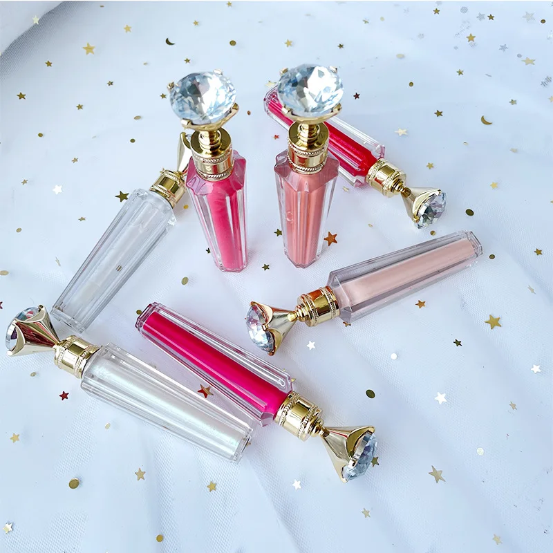 Long Lasting 45 colors Private Label pigment vegan shimmer clear lipstick diamond waterproof lip gloss custom logo lipgloss