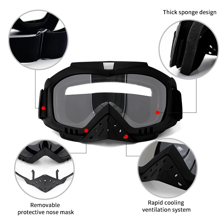 2022 Macway оптовая продажа мотоциклетные очки внедорожный велосипед Мотокросс mx очки с носовой защитой