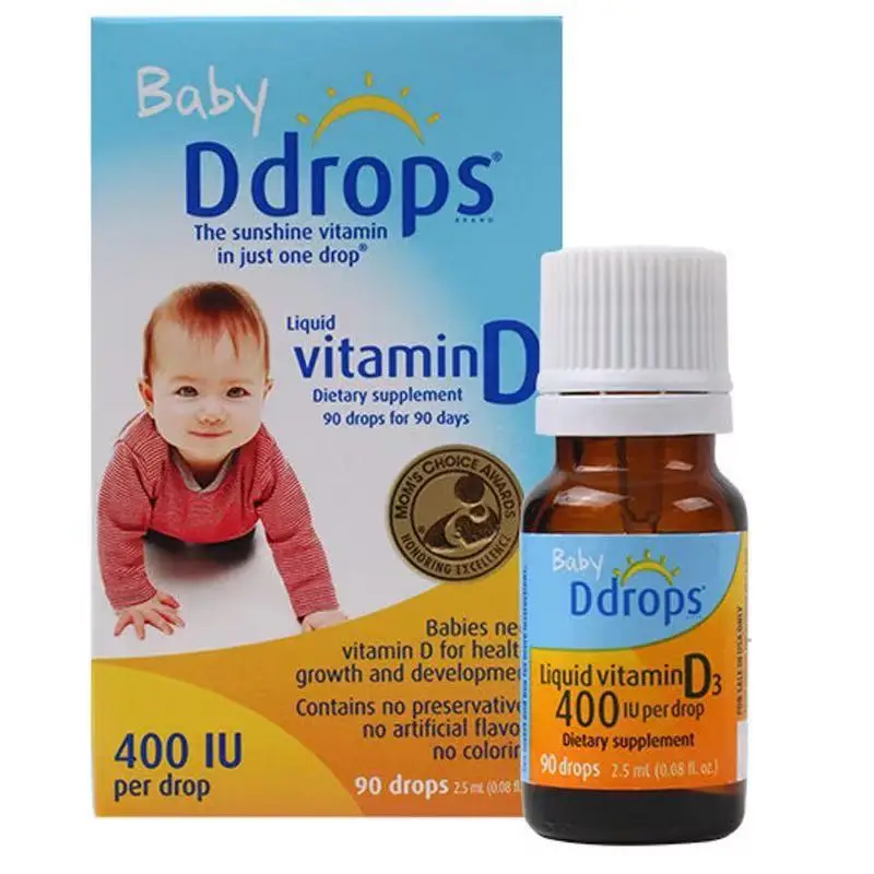 American baby ddrops infant vitamin D3 baby calcium supplement drop 400IU 2.5ml 90 drops