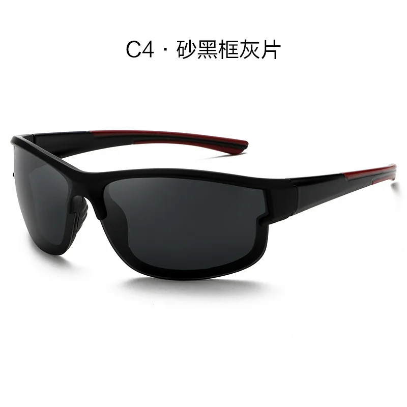 2024 TR90 Sports Sunglasses Men New Polarized White Red Lenses UV400 Night Vision Adult Size PC Frame Wholesale Running Fishing
