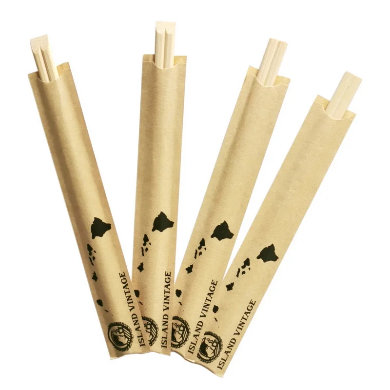 Natural  Customized Logo Round Twins and Tensoge  Bamboo Disposable Bamboo Chopstick