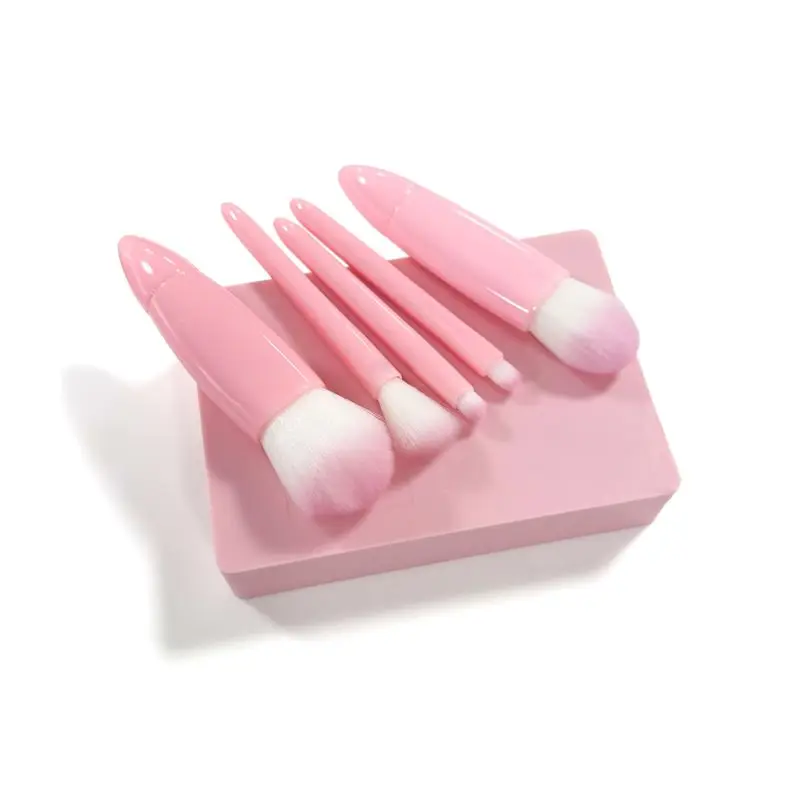Wholesale 5Pcs Portable Travel Makeup Brushes Tool Set Custom Logo Cosmetic Powder Eye Shadow Foundation Blush Makeup Brush set