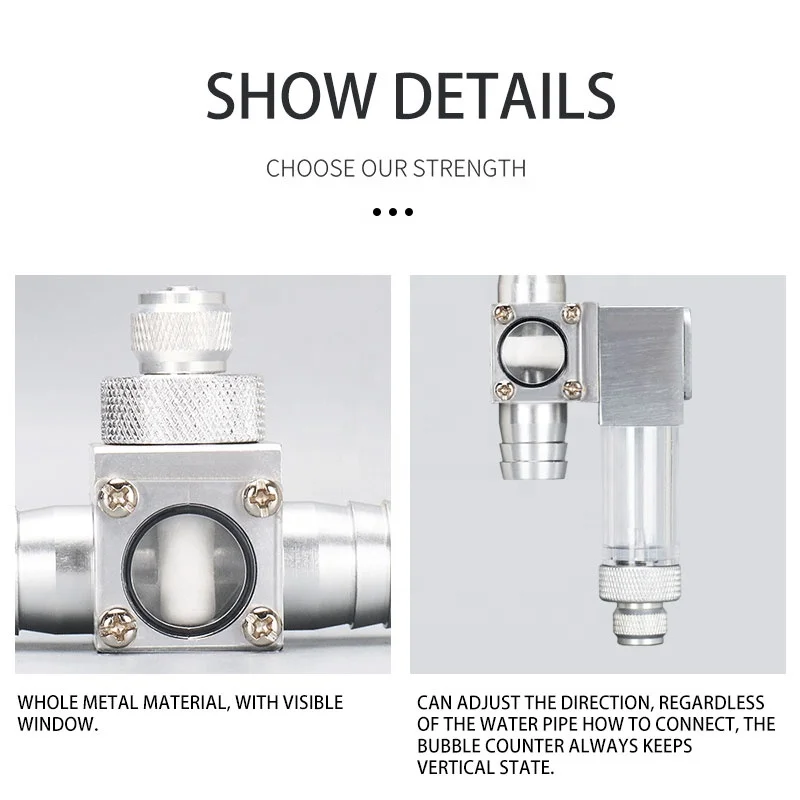 ZRDR aquarium fish tank glass external co2 atomizer outside co2 diffuser with 2 suckers