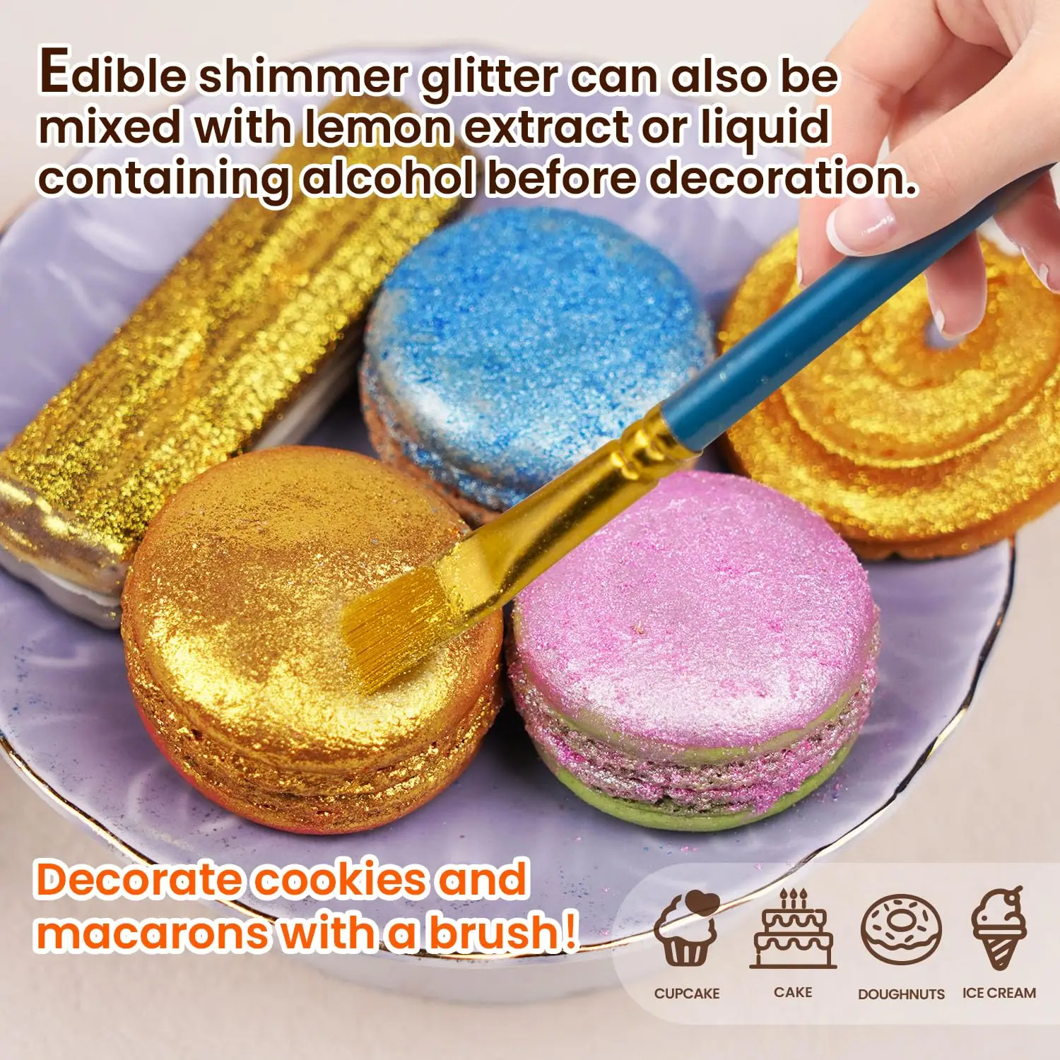 High concentration shimmer Food Grade Sparkle Pearl Luster Dust Edible Baking Glitter for Drink  Decoration cocktail