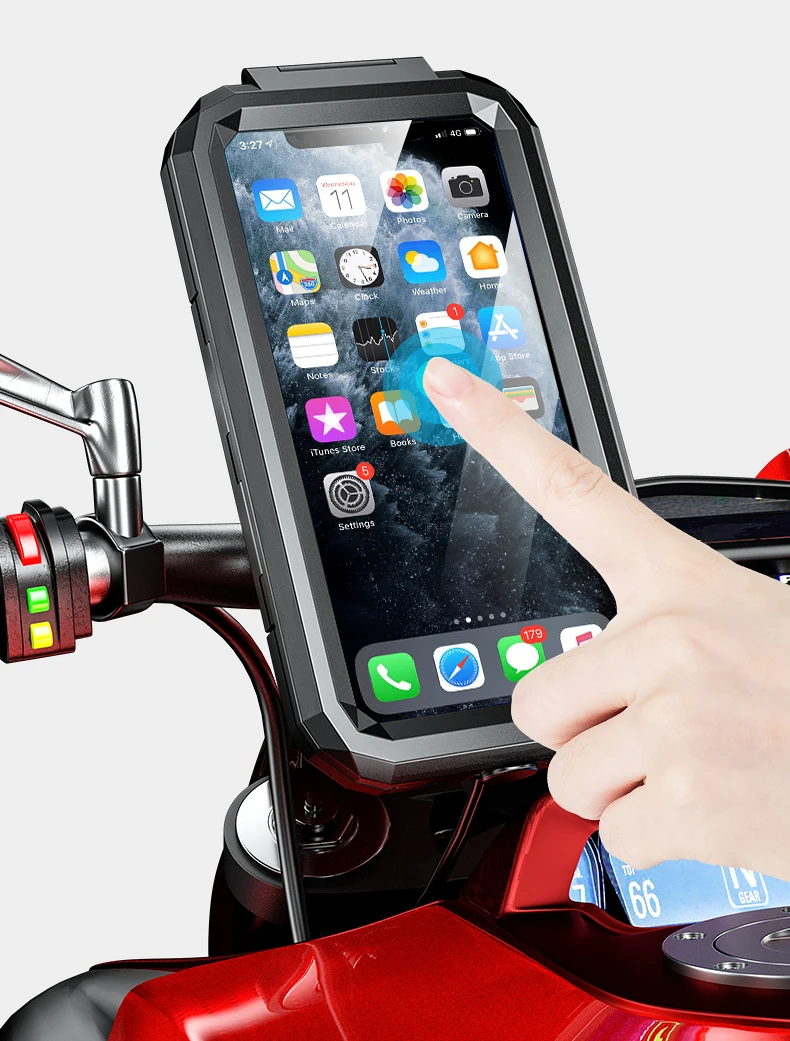 Wireless Charger Motorcycle Mount 5.5-7.0 Inches Phone Bike Holder For Bicycle And Motorcycle
