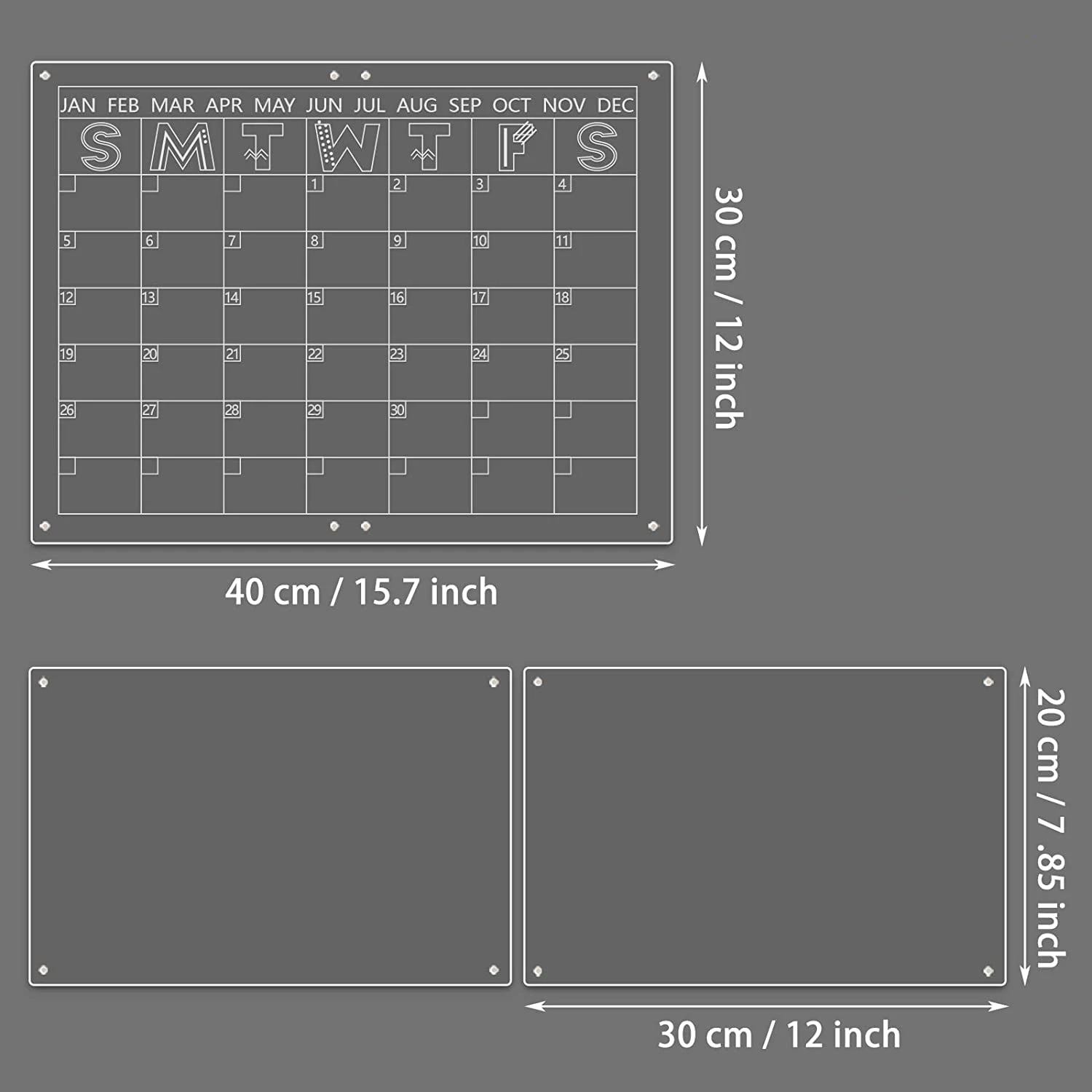 custom single sided planner whiteboards refrigerator 3 set pink acrylic perpetual calendar magnets acrylic for wall