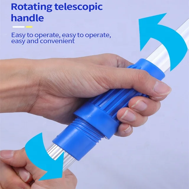 Telescopic rod glass cleaner rubber squeegees wiper 2 In 1 household hotel cleaning stainless steel window shower floor squeegee