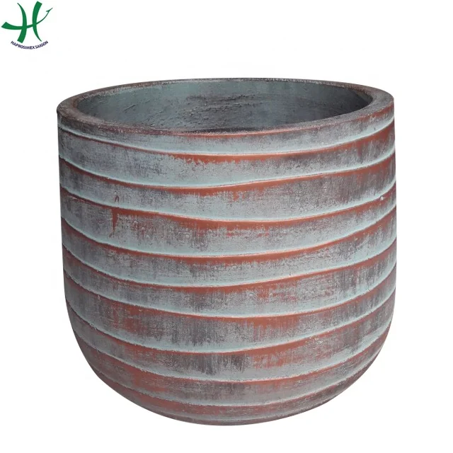 Vietnam ceramic flower pots / Indoor ceramic planter for home decoration/ Set of 3 (HG 13-1617/3)