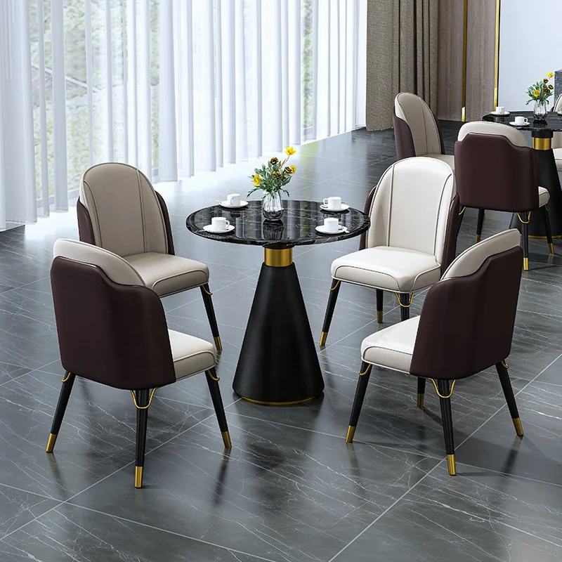 Discussion Table Marble Top Small Round Meeting Room Furniture Negotiation Table Dining Table Waiting Room Desk Small Size