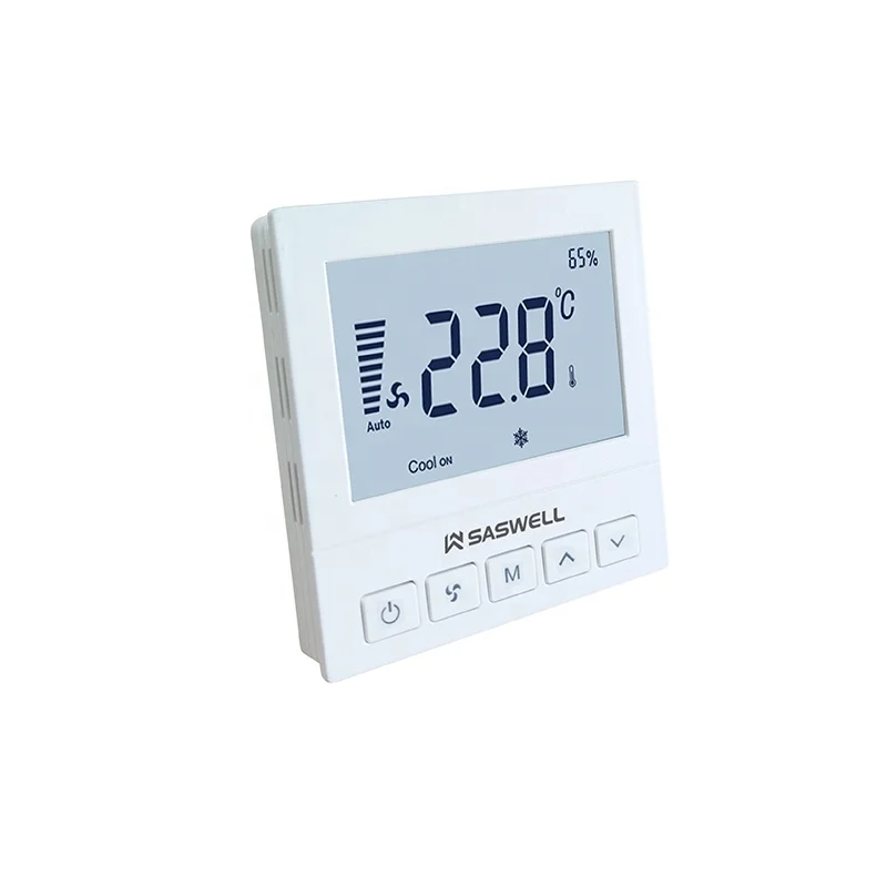SASWELL Fan coil with modbus AC 2 pipe thermostat with humidity