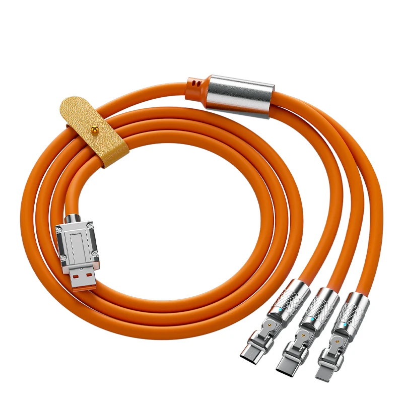 Шнур зарядный 3 в 1, 120 Вт, USB TYPE-C, Android, IOS, 180 градусов