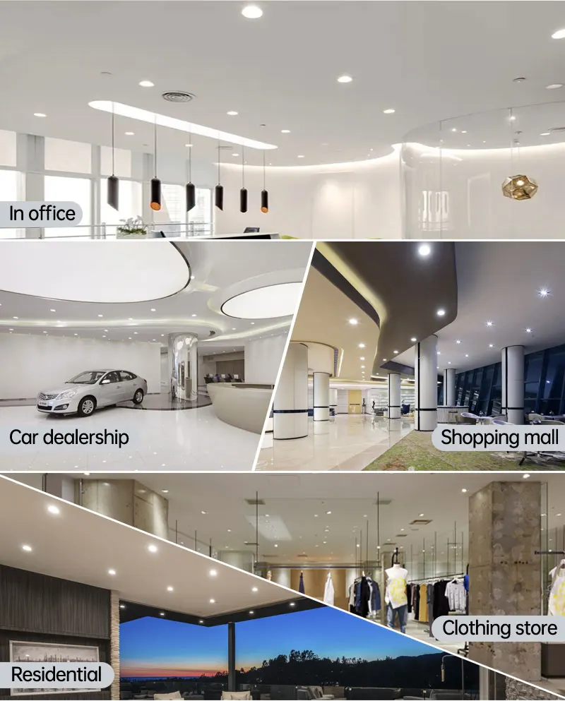 High brightness CCT 3000K 4000K 6000K downlight lamp commercial downlight 7W 9W recessed led downlight fixture for project