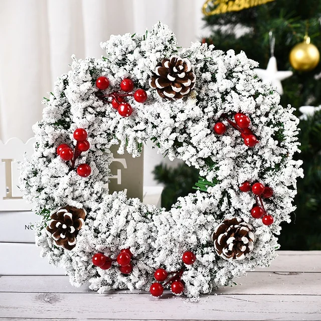 2022 Christmas Garlands & Wreaths Ribbon Outdoor Indoor Christmas Wreath Garland Ornaments Christmas Decorations
