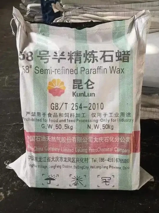 Kunlun Brand Fully Refined /Refined Paraffin Slab Wax Semi Fine Paraffin Wax 58-60/ Industrial /Food Grade for Candle Making