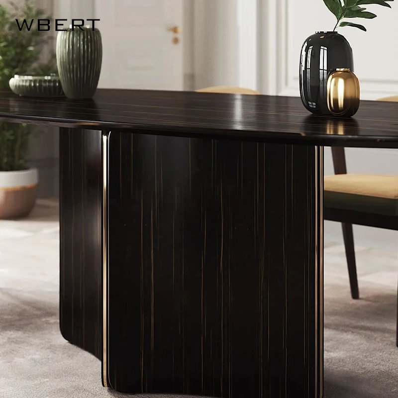 WBERT Nordic Solid Wood Office Conference Home Desk for Kitchen and Apartment Use Oval Dining Table