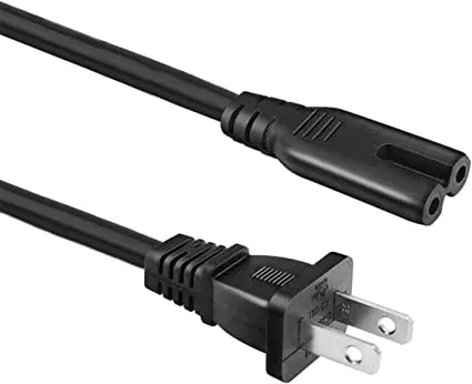 Universal 2 Prong US AC Power Cord - NEMA 1-15P to IEC320 C7 Figure 8 Connector AC Power Supply Cable Wire