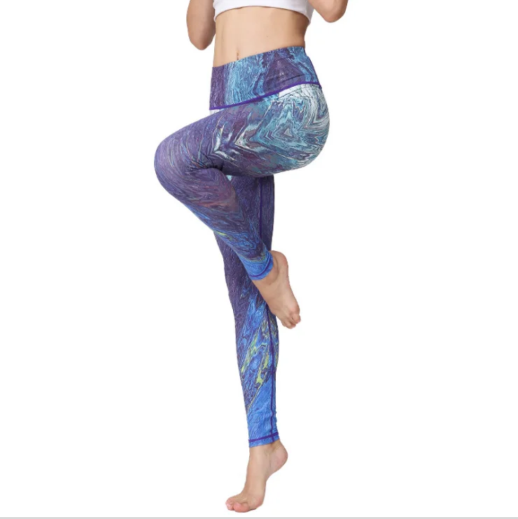 Тренировочные спортивные штаны для йоги штаны с принтом для бега упражнений тренировок атлетического спортзала бодибилдинга