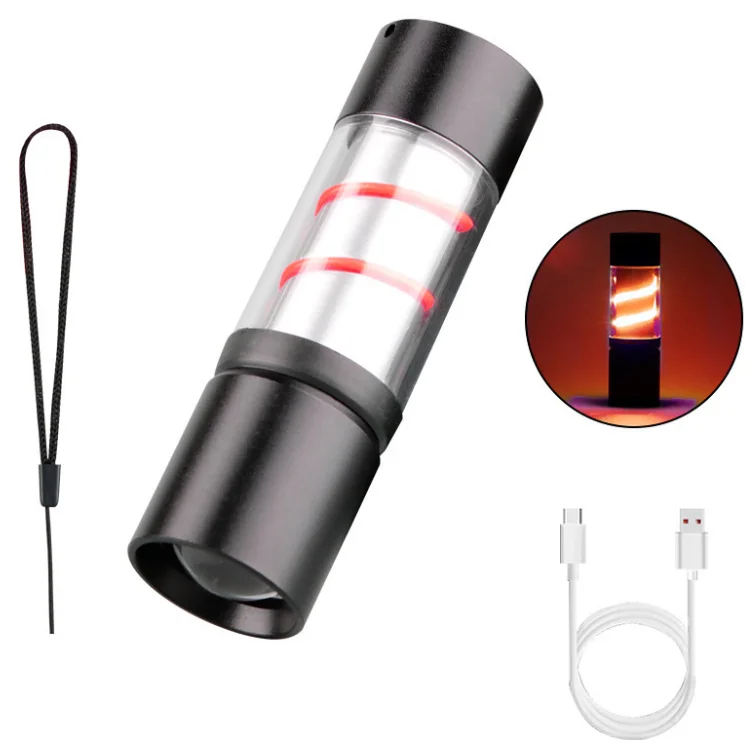 Zoomable Mini Portable LED Torch Flash Lamp 3 Flashing Modes LED Tungsten Camping Flashlight with Waterproof Ipx4