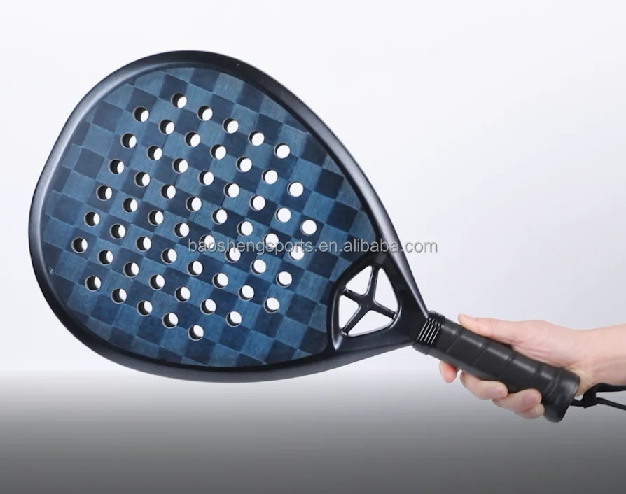 Factory direct manufacturer pro quality 18k blue carbon padel racket