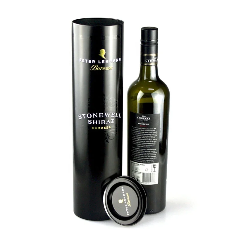 Factory Wholesale Promotional Long Tin Tube for Wine Bottle Packaging Wisky Alcohol Drinking Gift Box