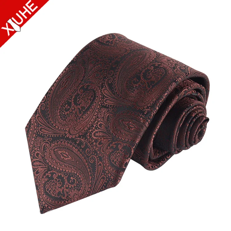 High Quality Jacquard Luxury Ties for Men Italian Floral Silk Paisley Neckties Custom Woven Mens Polyester Ties