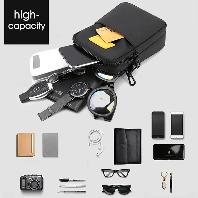 Mini Crossbody Bag Small Shoulder Bag Travel Wallet Passport Holder Messenger Neck Pouch Bag unisex With Headphone Jack
