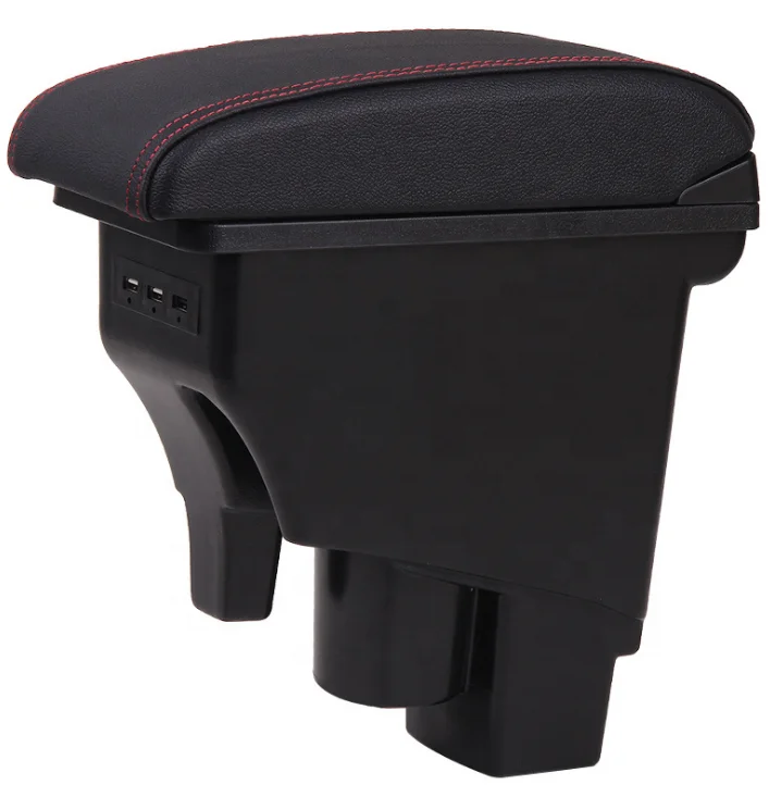 Old model design black Car Center Console Armrest Storage Box Leather ArmRest For Mazda 2