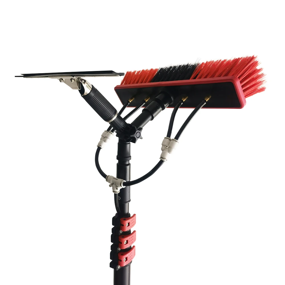 Multifit Solar Panel Cleaning Brush Telescopic Rod Nylon Head Water Dry Cleaner PV Panel Cleaning Brush Window