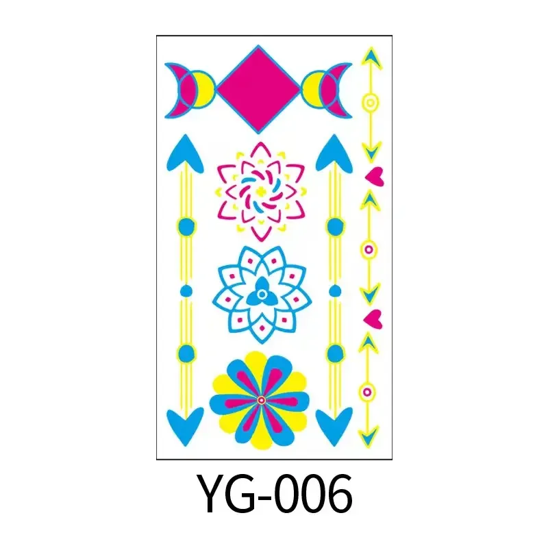Water Transfer Glow Luminous Fluorescent Naughty Girl Body Temporal Temporary UV Sexy Neon Tattoo Stickers