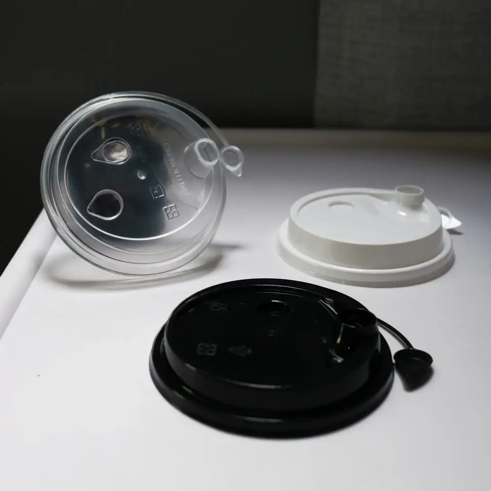 Transparent Disposable Plastic Pet Dome Lid 90mm/95mm/98mm Clear Panda Cup Lids