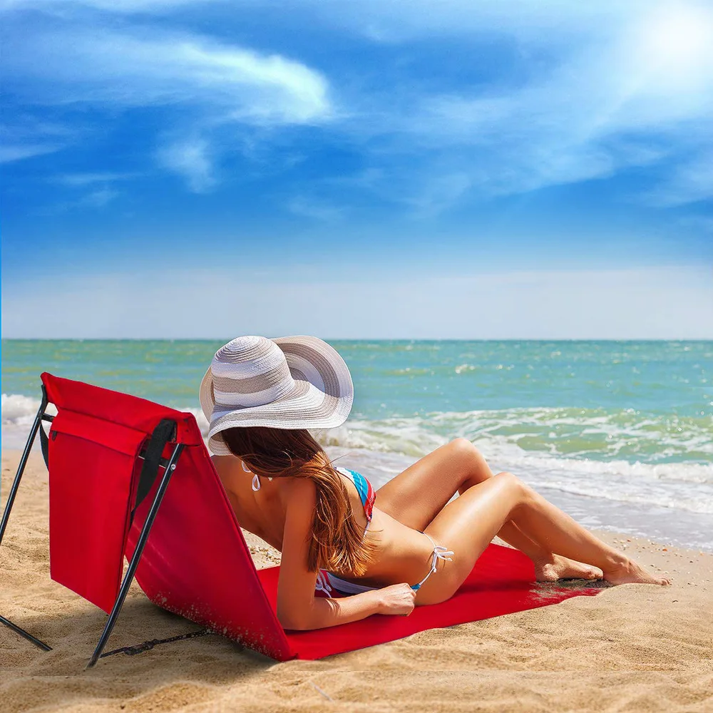 Magic Mat Beach Chair Mat, Outdoor Beach Folding Mat Folding Beach With Backrest