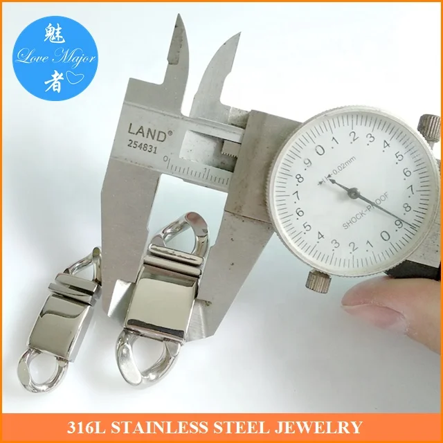 16mm Wholesale Shine Polished Clasp Fashion Stainless Steel Jewelry Making Connector DIY Findings