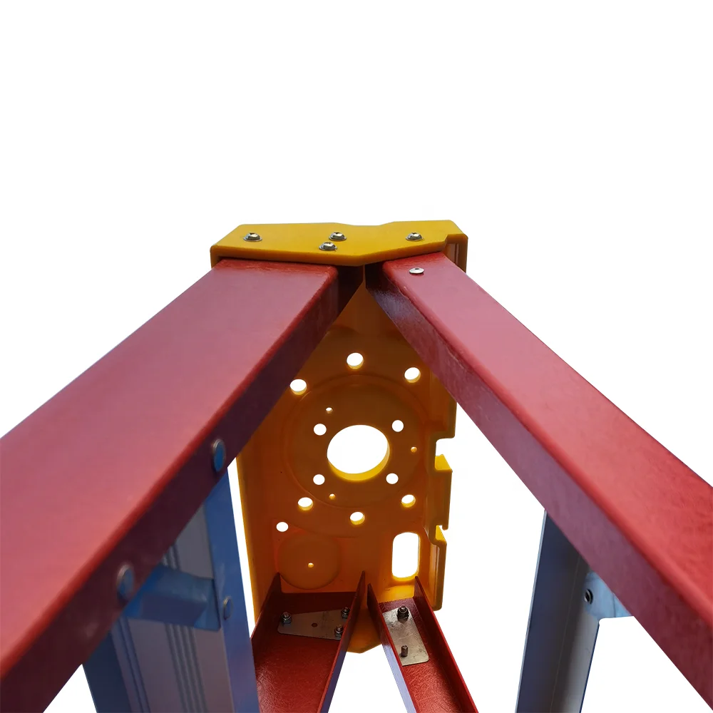 FRP Material Red Color Easy To Carry Fiberglass A Type Folding Step Ladder